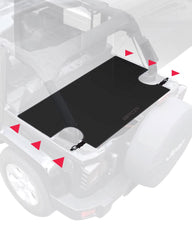 GPCA Cargo Cover Lite folded design enables quick trunk access for Jeep Wrangler JK