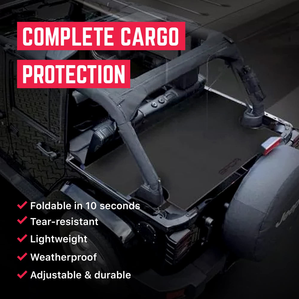 GPCA Cargo Cover Lite with six D-Rings secures gear during rugged drives