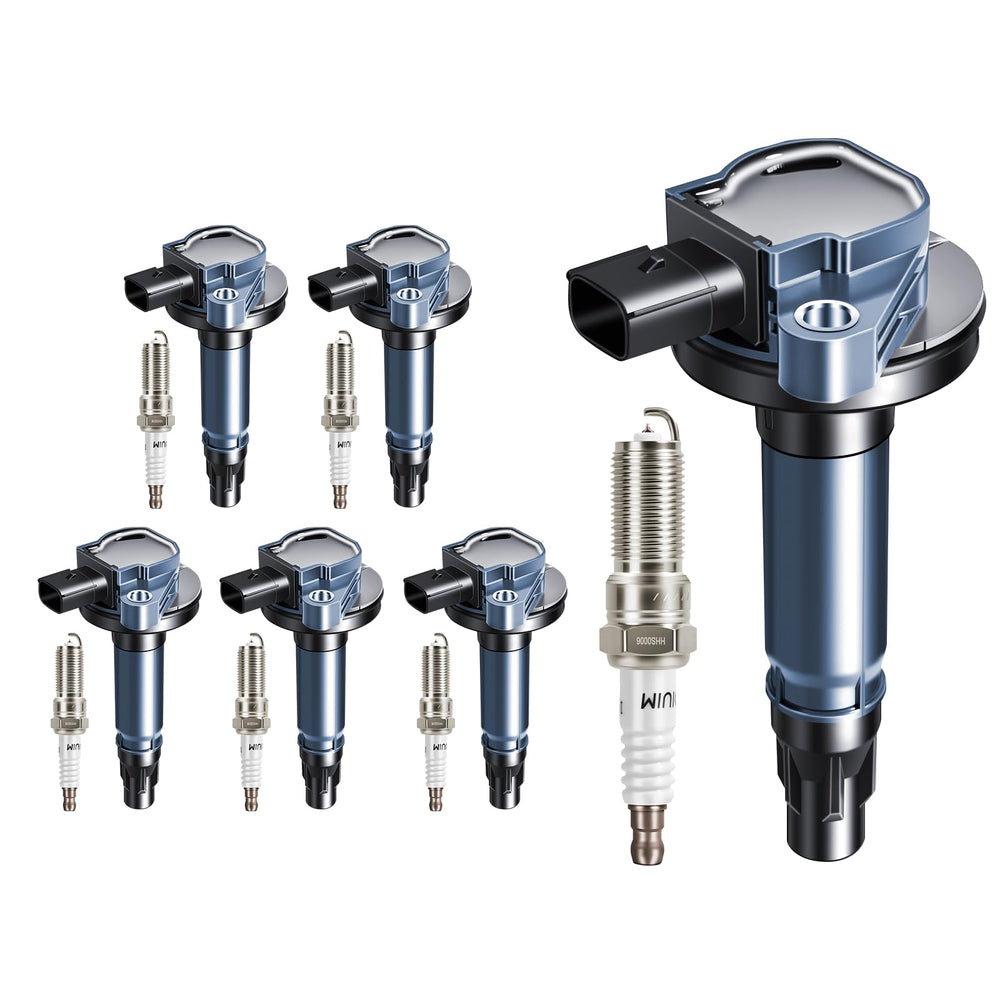 GPMMWPG ignition coil pack and iridium spark plugs in front view for direct installation