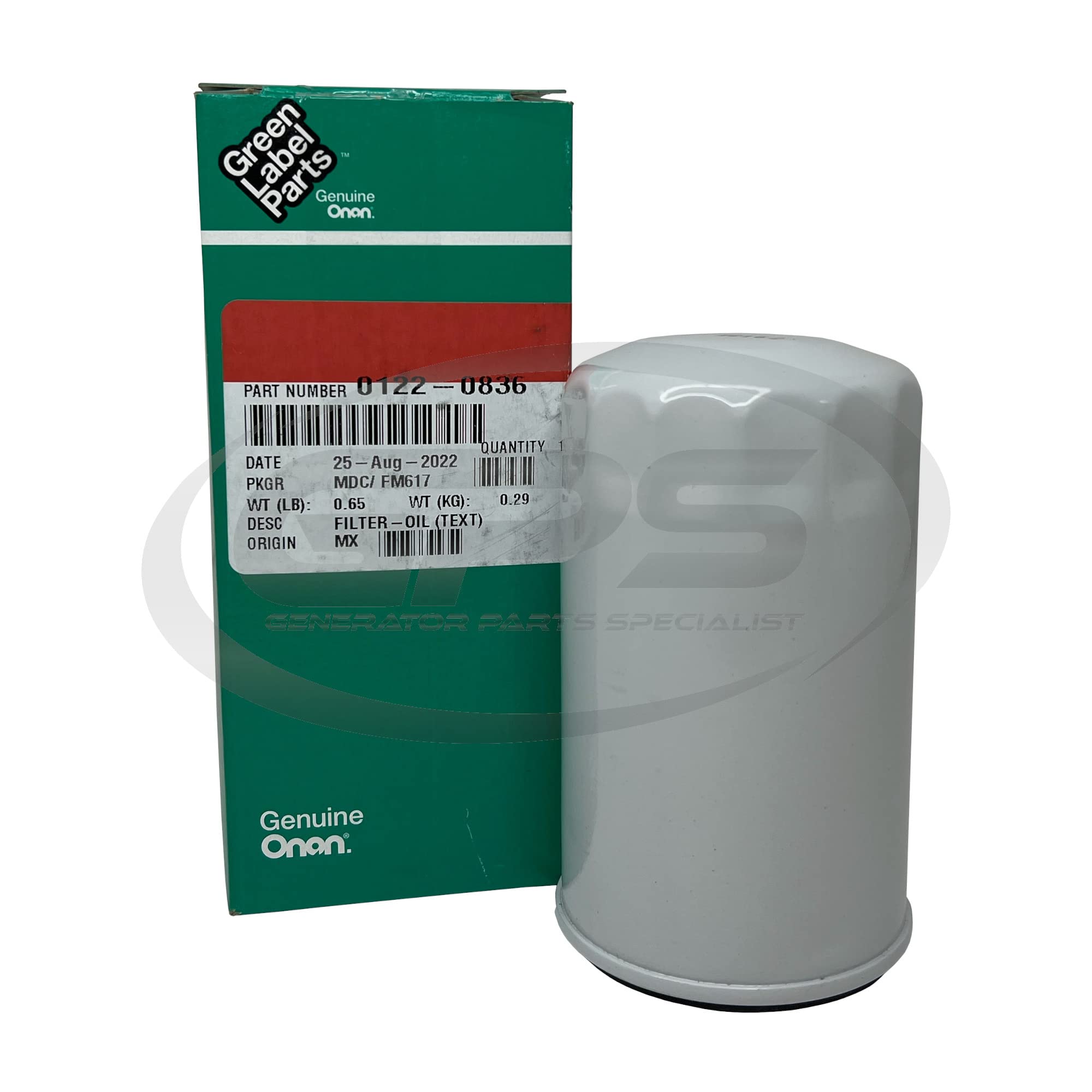 GPS Onan fuel filter 149-2341 protects fuel path during operation.