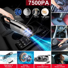 GPUSFAK car vacuum 120W cleans interiors quickly