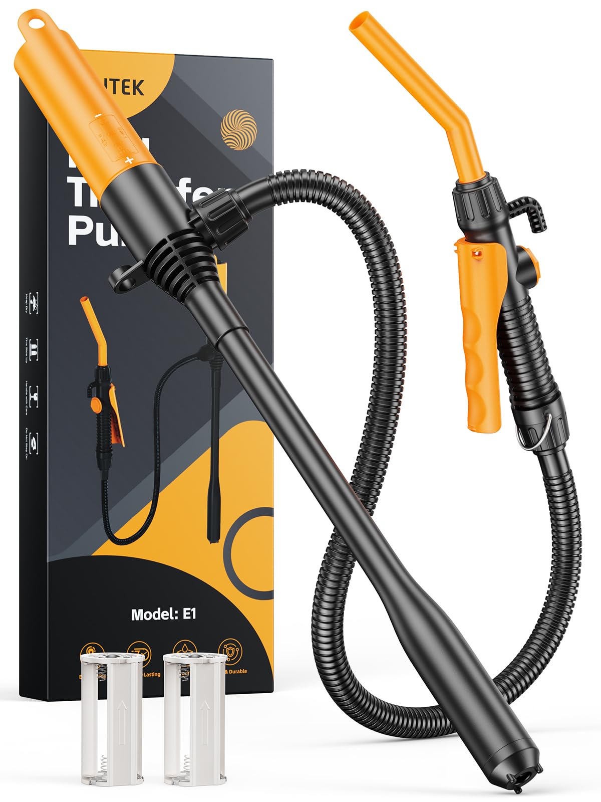 GPUTEK E1 fuel transfer pump assembly with cordless setup for quick fueling