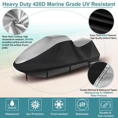 GRABADO jet ski cover right side view displays 2 air vents for airflow
