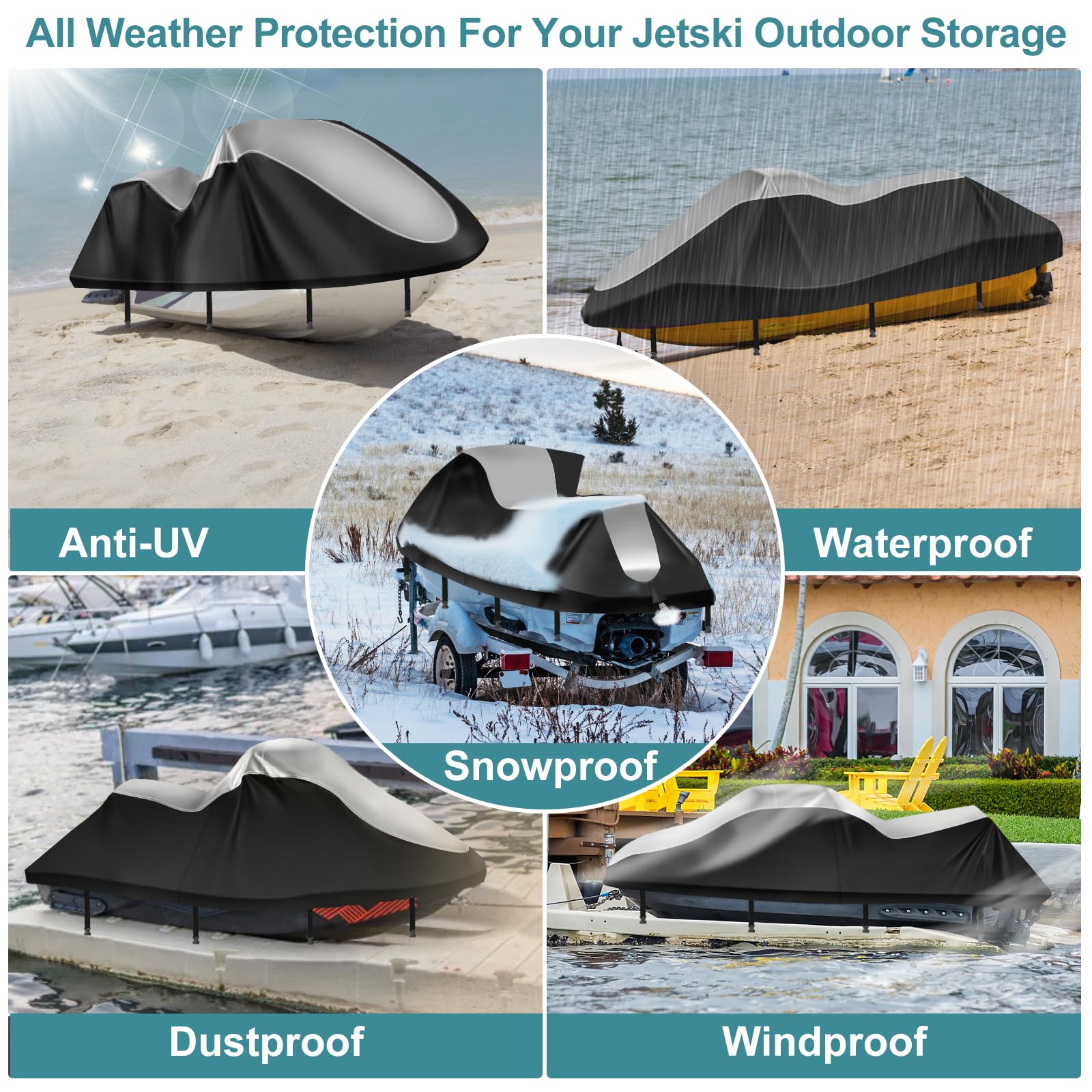 GRABADO jet ski cover vent detail emphasizes two vents for frost prevention