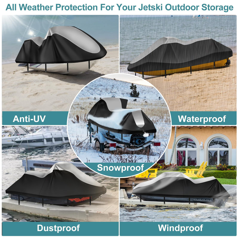 GRABADO jet ski cover features a full elastic hem for a snug fit