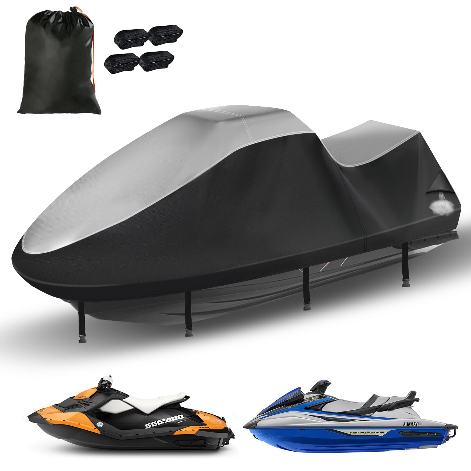 GRABADO jet ski cover with universal fit for 2-3 seater models provides reliable protection