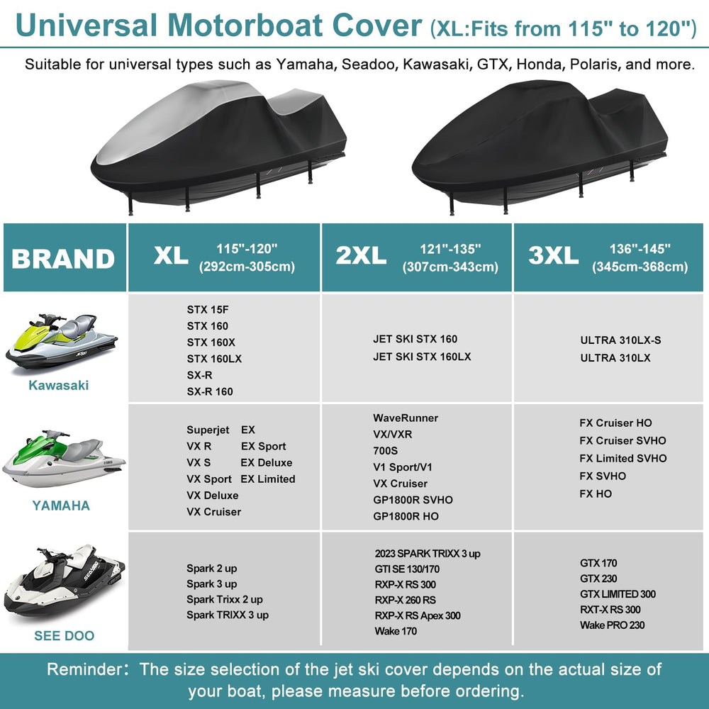 GRABADO jet ski cover resists rain and moisture with waterproof design