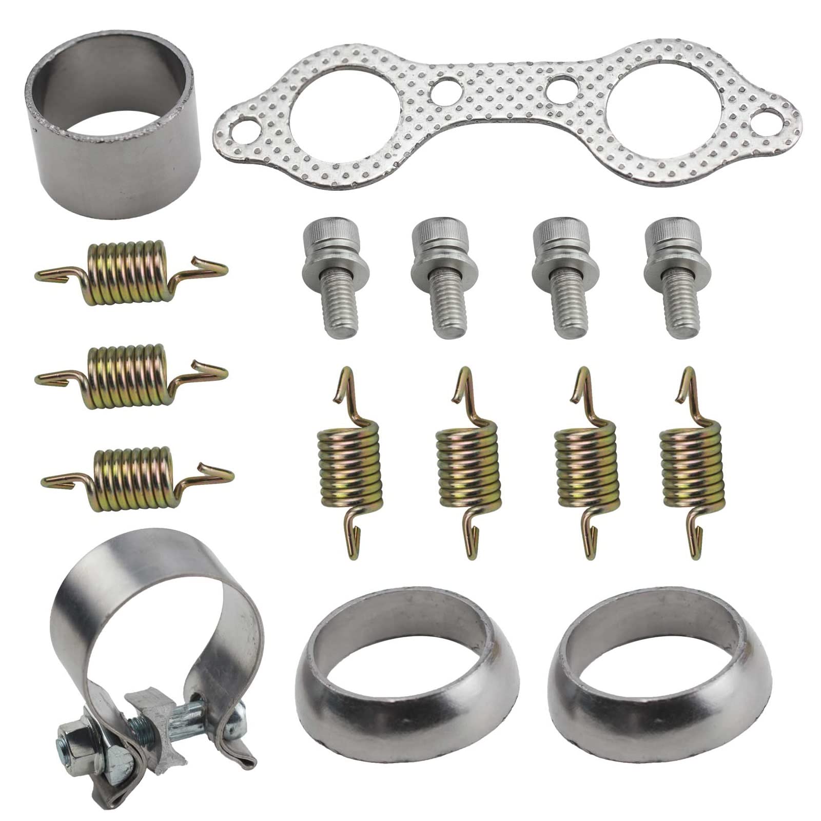 Gradora exhaust gasket kit components laid out for easy inspection and planning.