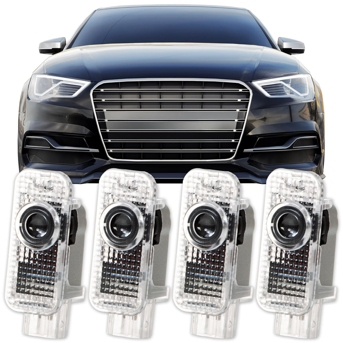Granatan 4-pack car door light front left beam improves nighttime visibility