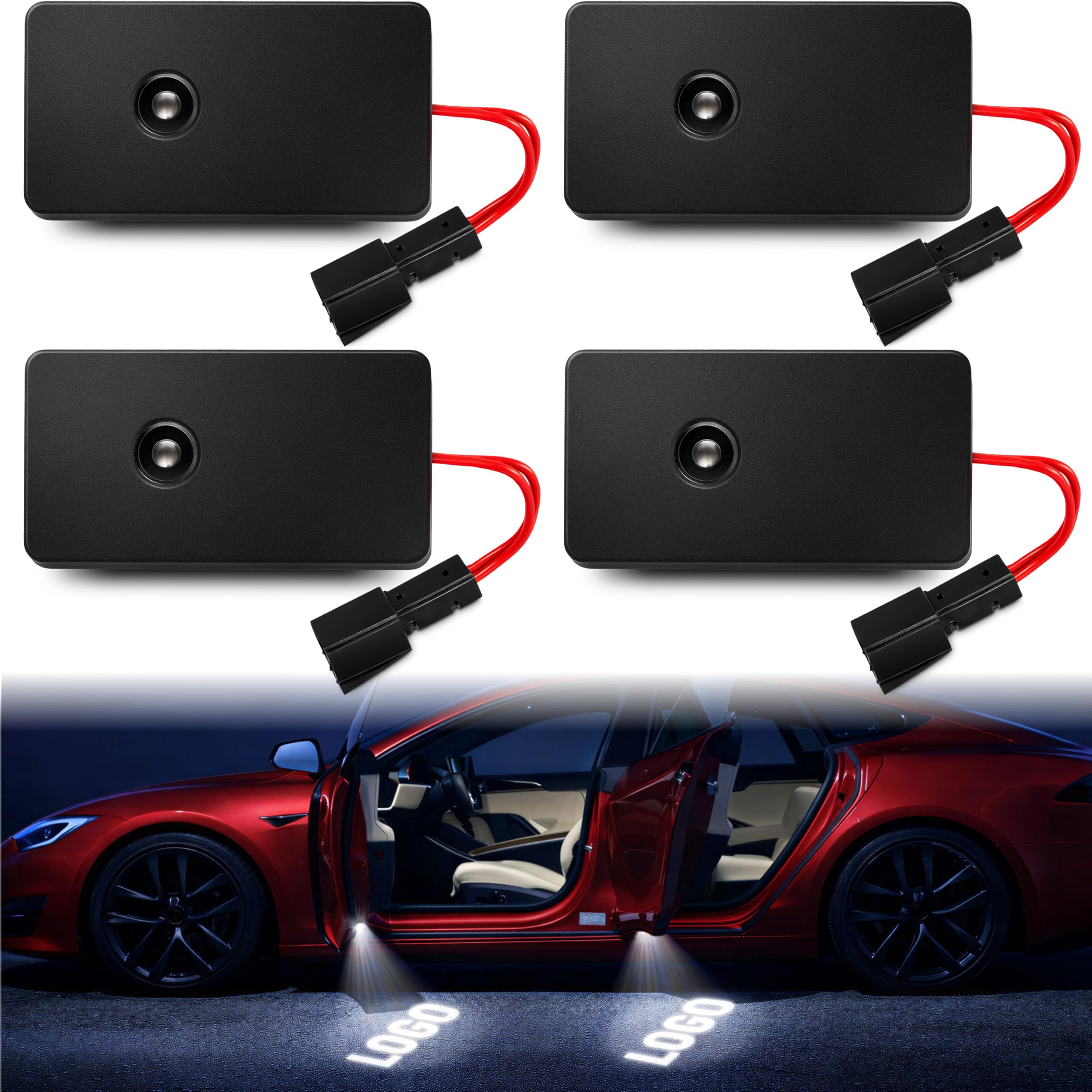 Granatan car door light for the front-left door projects a clear logo on the ground