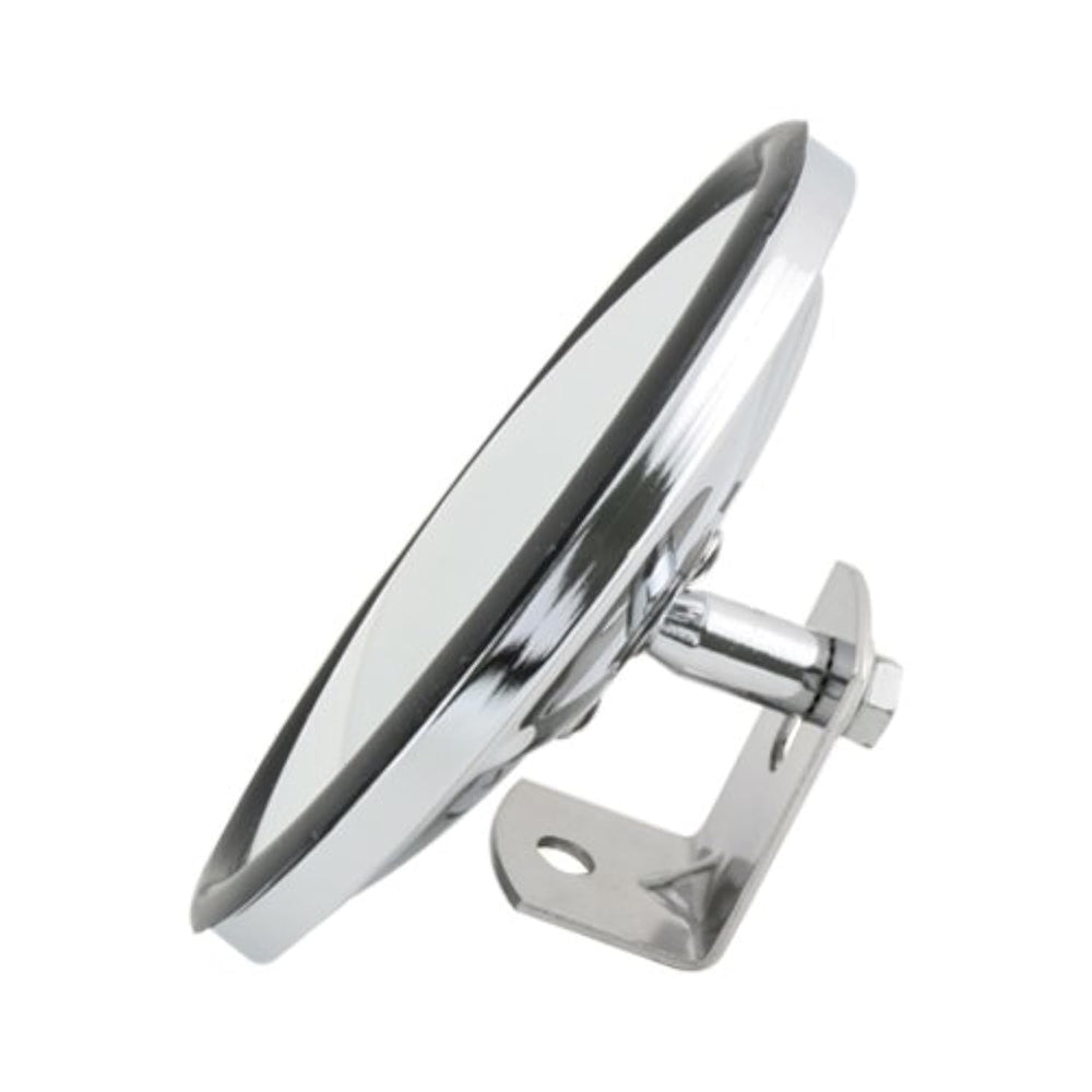 Grand General 33270 chrome convex mirror provides wider blind spot visibility.