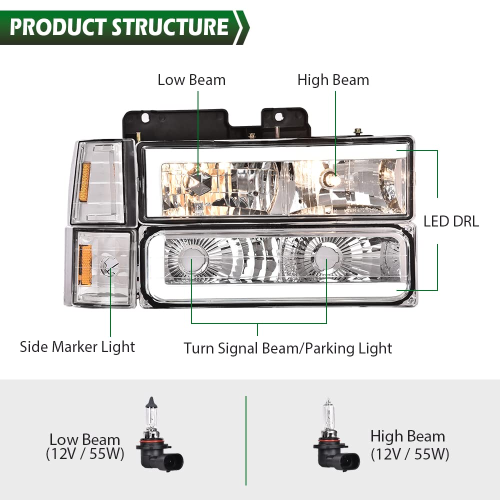 GRAND ORANGE LED DRL headlight assembly driver-side view for side illumination