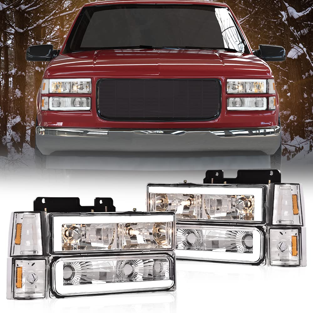 GRAND ORANGE LED DRL headlight assembly GMC C1500/C2500 fit provides reliable replacement