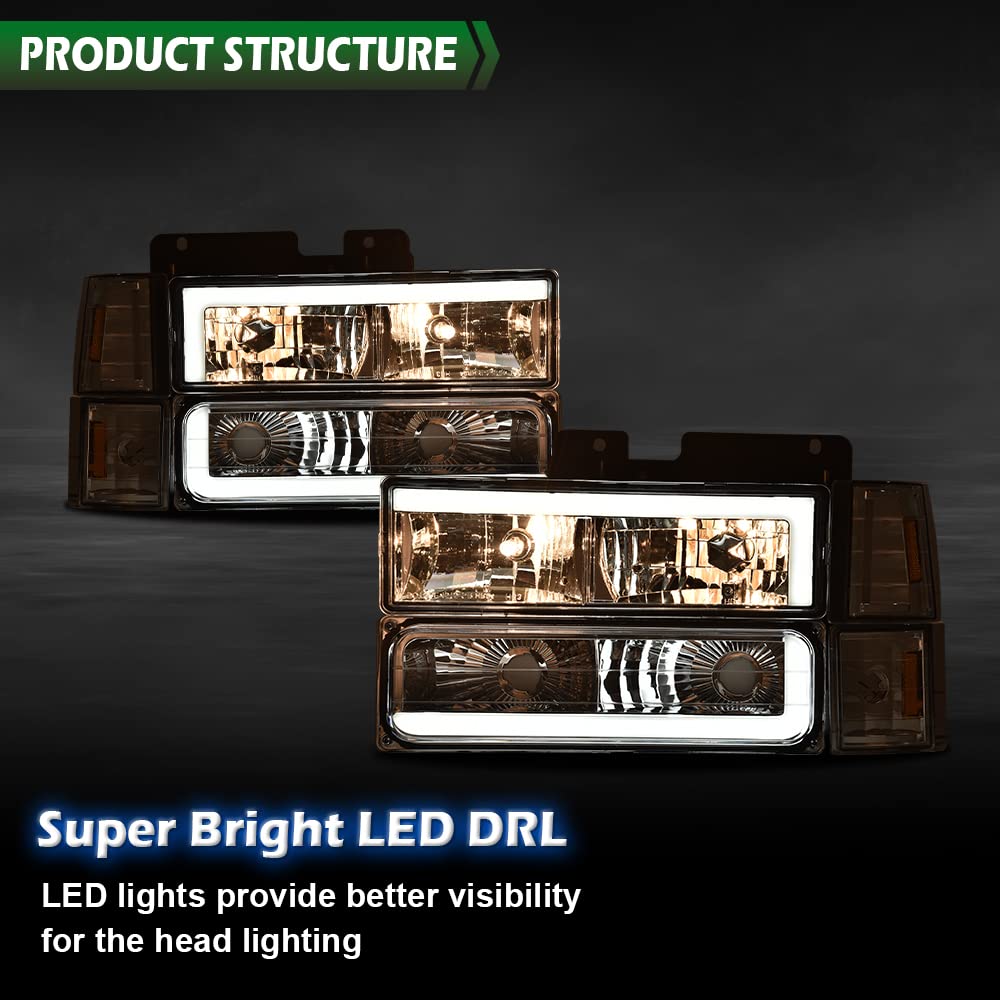 GRAND ORANGE LED DRL headlight assembly passenger-side view for oncoming visibility