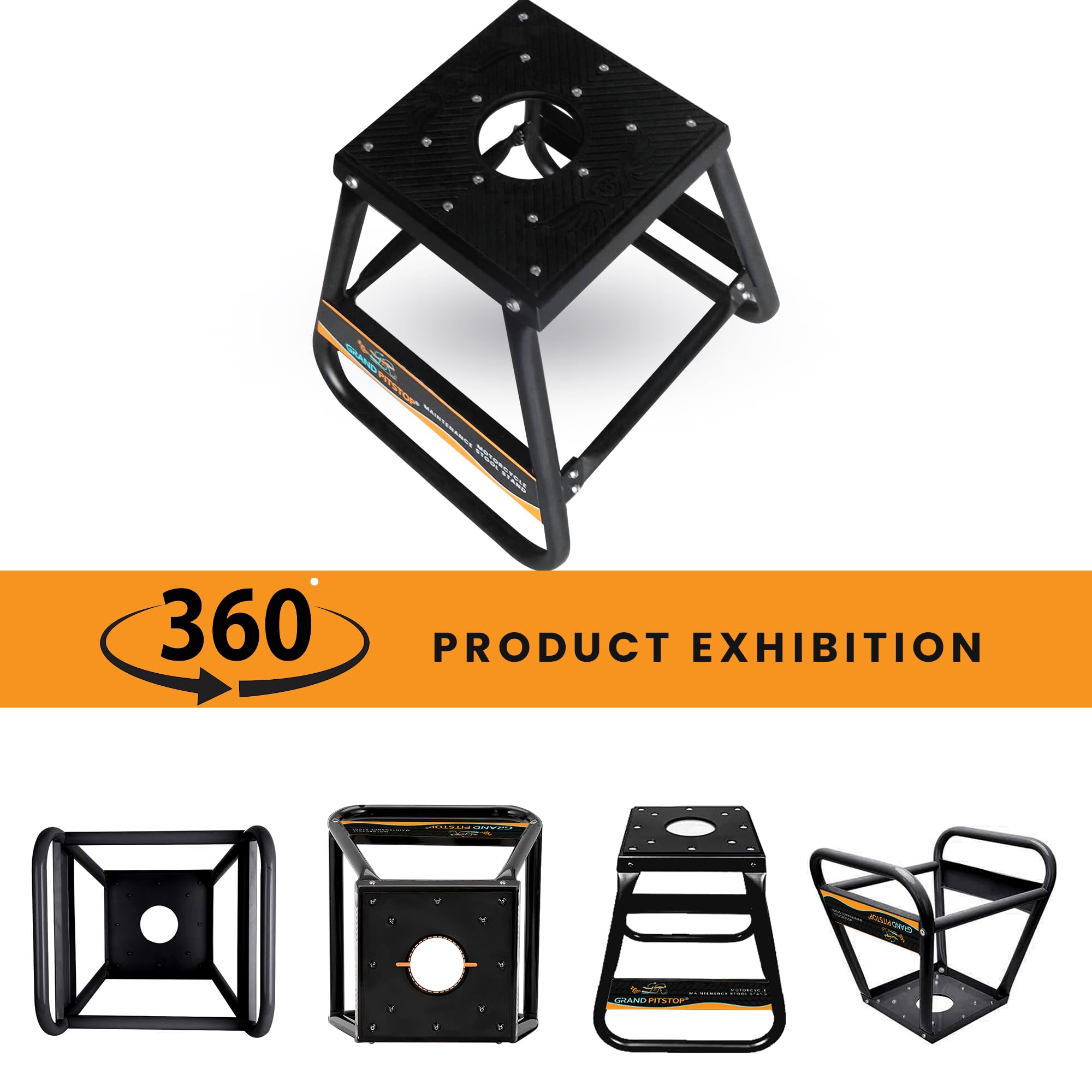 GRAND PITSTOP detachable stand demonstrating compact storage and portability