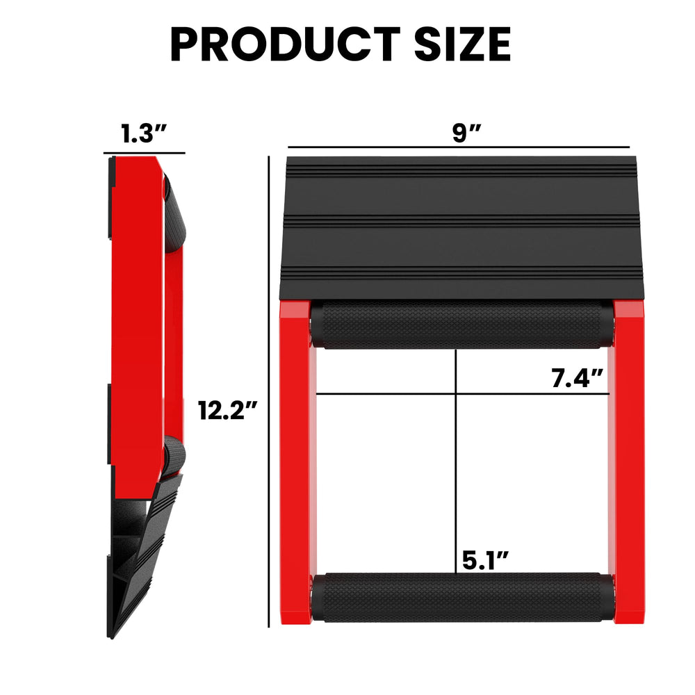 GRAND PITSTOP wheel roller stand guarded base; non-slip stability during maintenance.