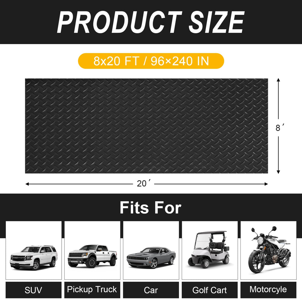 Grandroad Auto 8x20ft mat covers 160 sq ft for large garage spaces