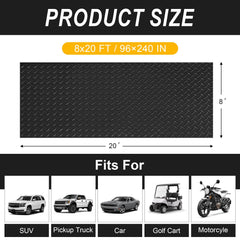 Grandroad Auto 8x20ft mat covers 160 sq ft for large garage spaces