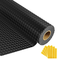 Grandroad Auto 8x20ft garage floor mat with diamond plate texture for secure vehicle work