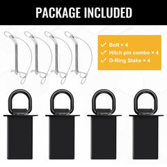 Grandroad Auto D-ring hitch pin showing 1/2 inch compatibility for quick setup.