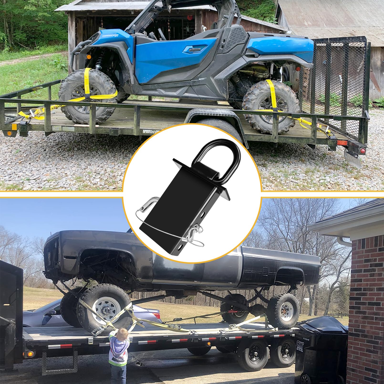 Grandroad Auto strap use trailer image shows versatile tie down points