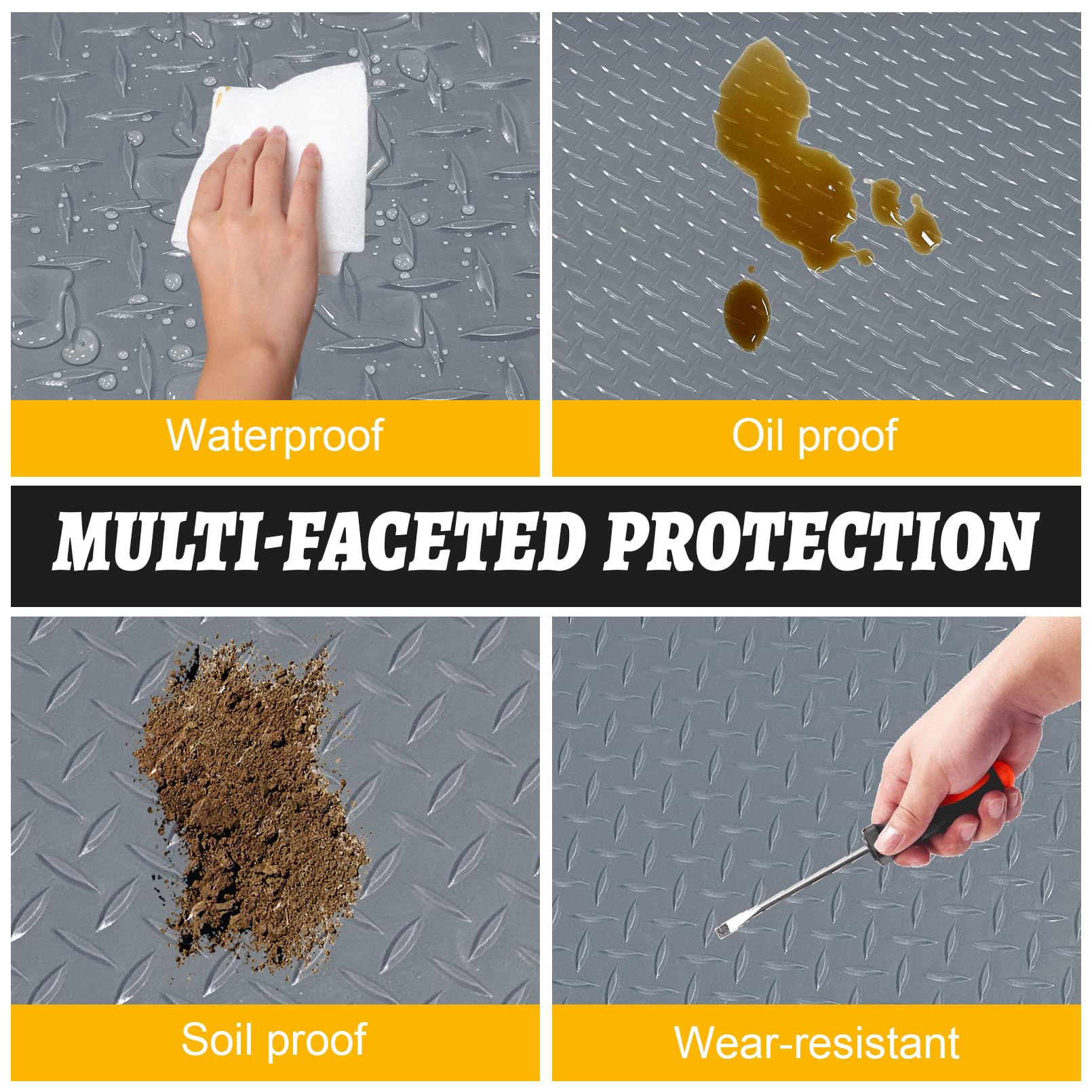 Grandroad Auto versatile mat suits garages, gyms, warehouses, basements, trailers.