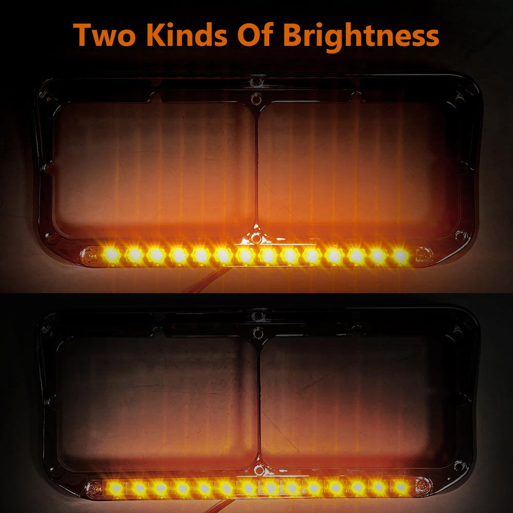 Grandroad Auto chrome bezel with visor and 12 LEDs boosts daytime and nighttime visibility