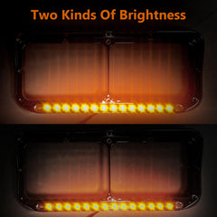 Grandroad Auto chrome bezel with visor and 12 LEDs boosts daytime and nighttime visibility