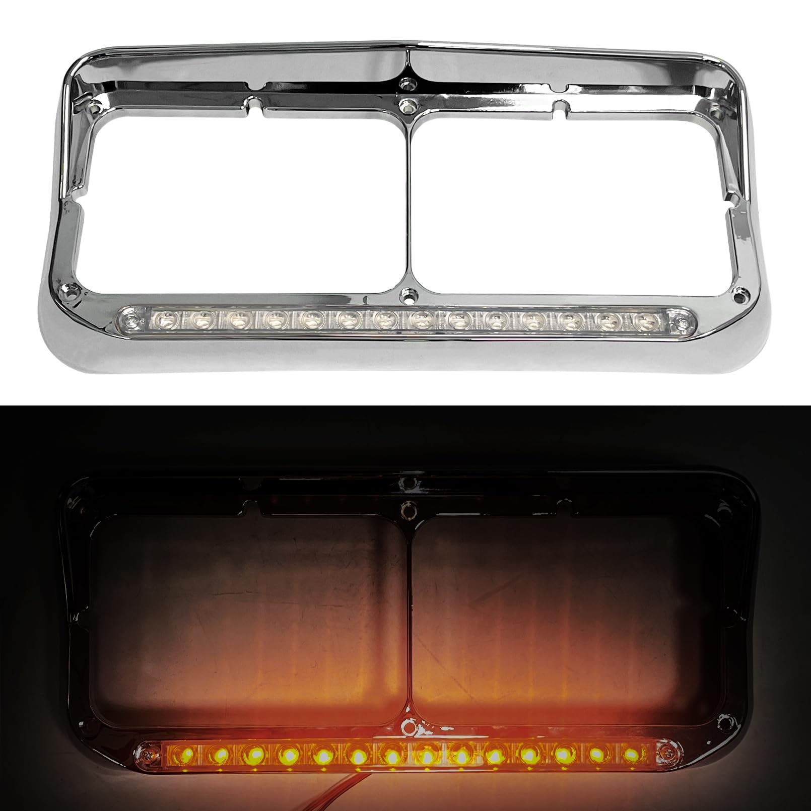 Grandroad Auto 12 LED bezel suits Peterbilt 378/379 with stylish protection