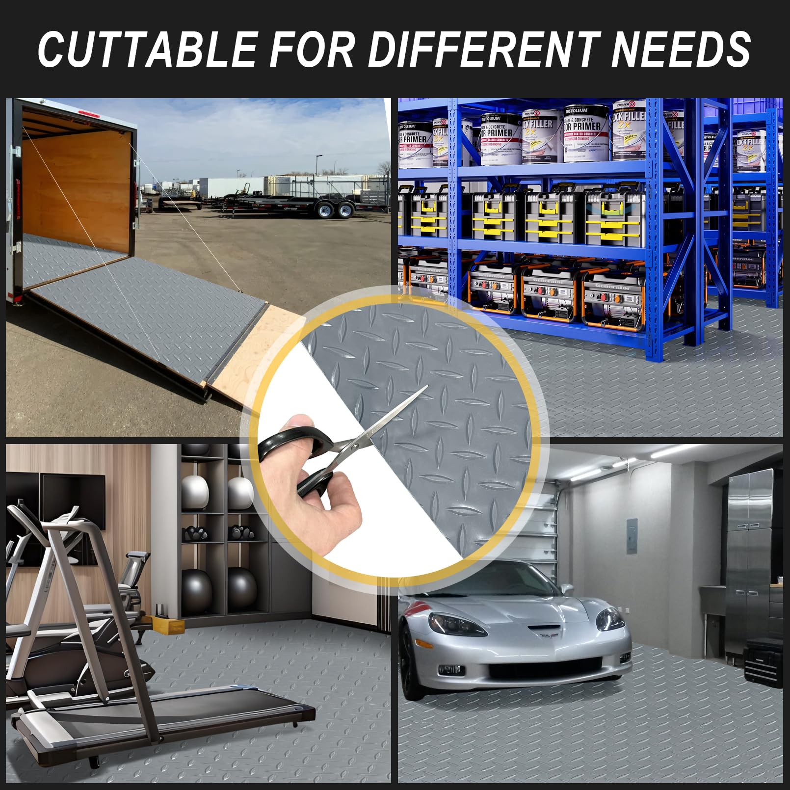 Grandroad Auto non-slip surface protects floors and improves footing.