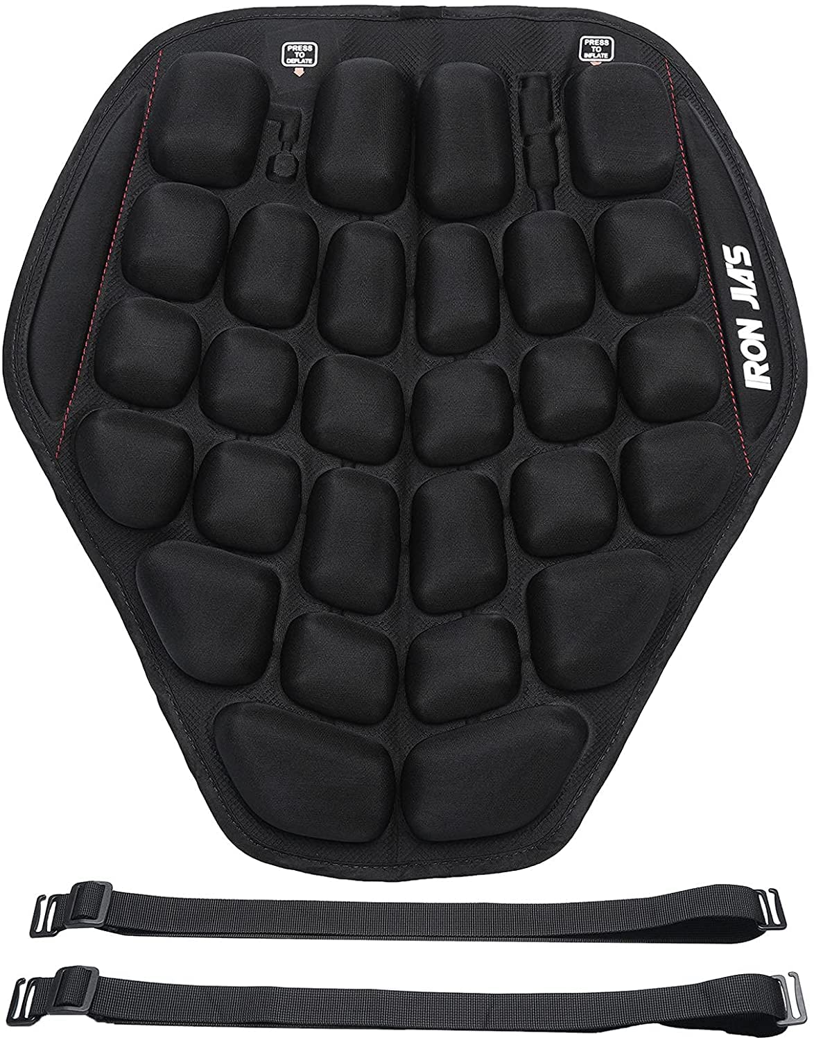 Grapelet motorcycle seat cushion with inflation system delivers enhanced comfort on long rides.