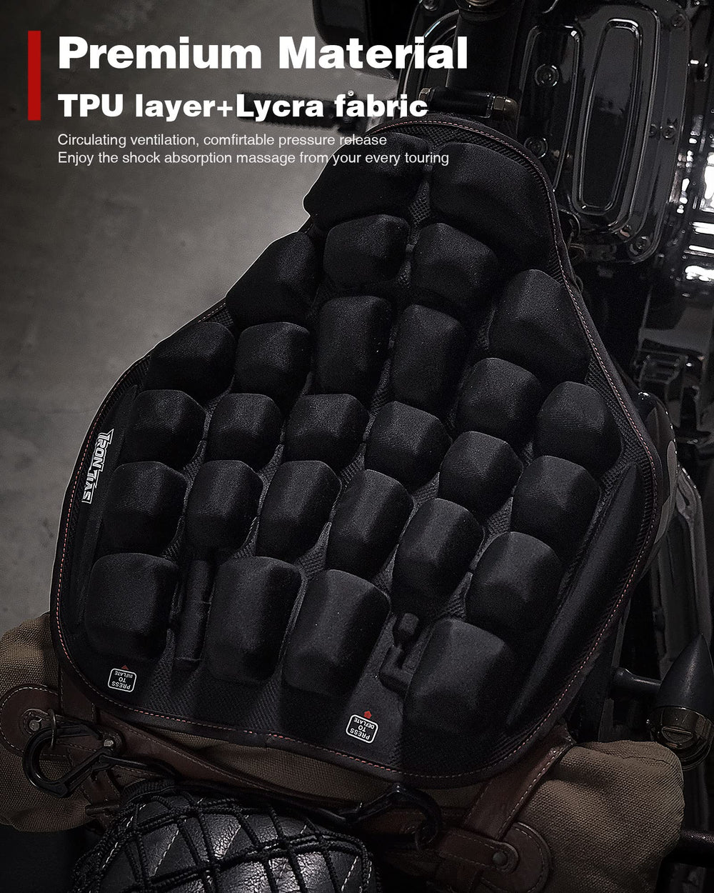 Grapelet seat pad mounted on bike demonstrates easy, quick installation for daily commuting.
