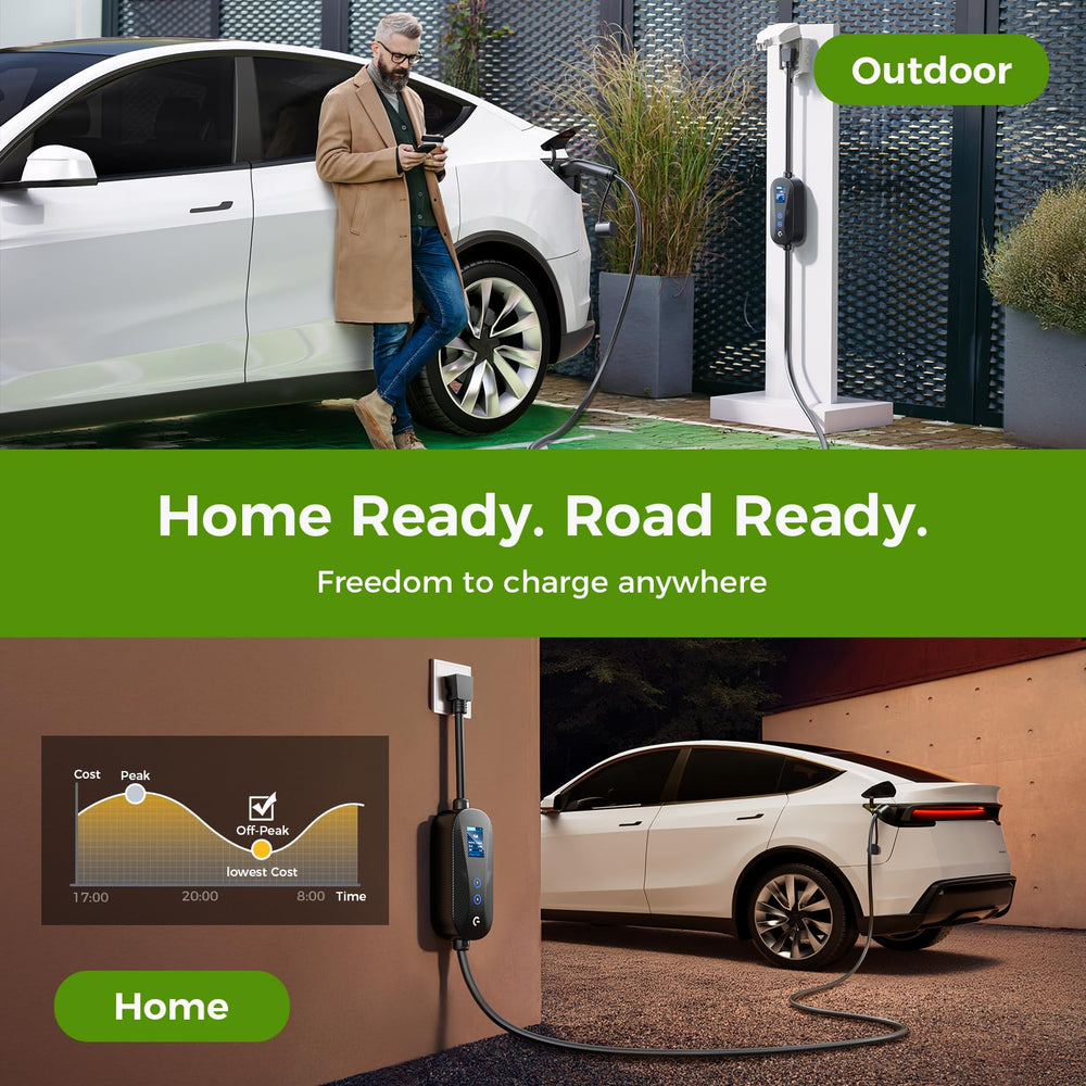 Grasside portable charger ready for home, garage, or travel charging.