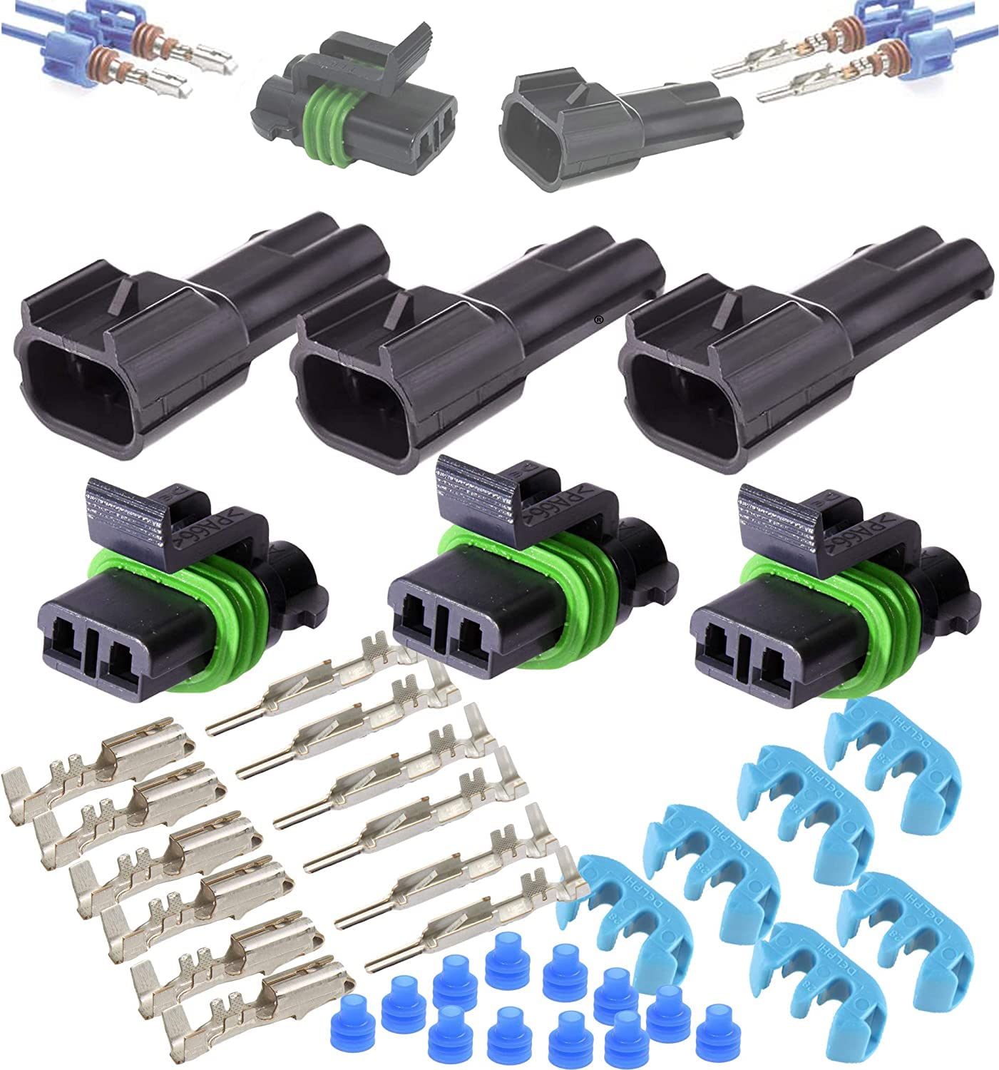Gratux Metri-Pack 280 2-way male housing showing rugged, space-saving automotive connectivity