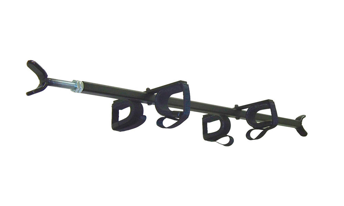 Great Day Quick-Draw Overhead Gun Rack mounted on Jeep Wrangler for quick access and secure transport.