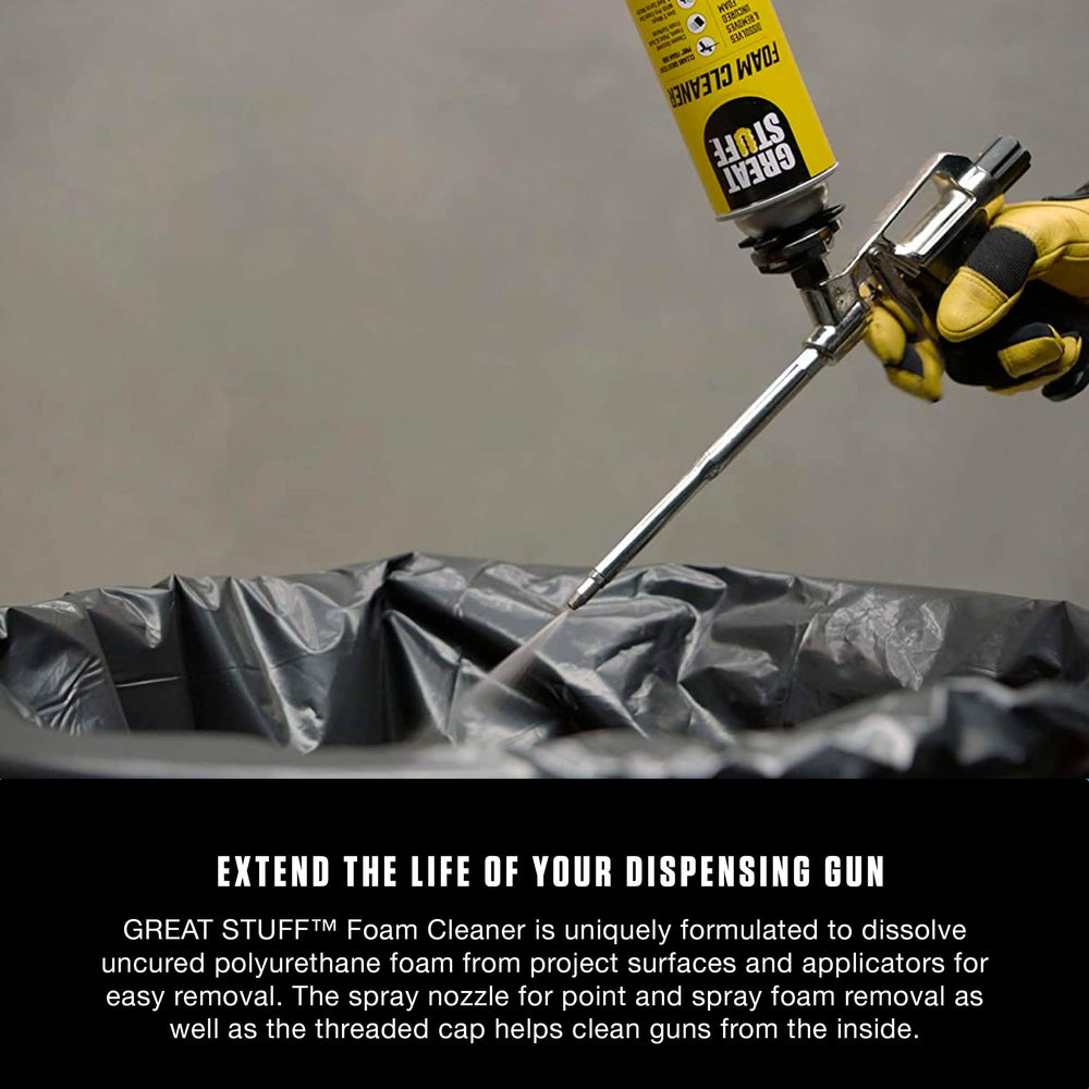 Great Stuff Foam Cleaner 12oz with pump attached for easy transfer