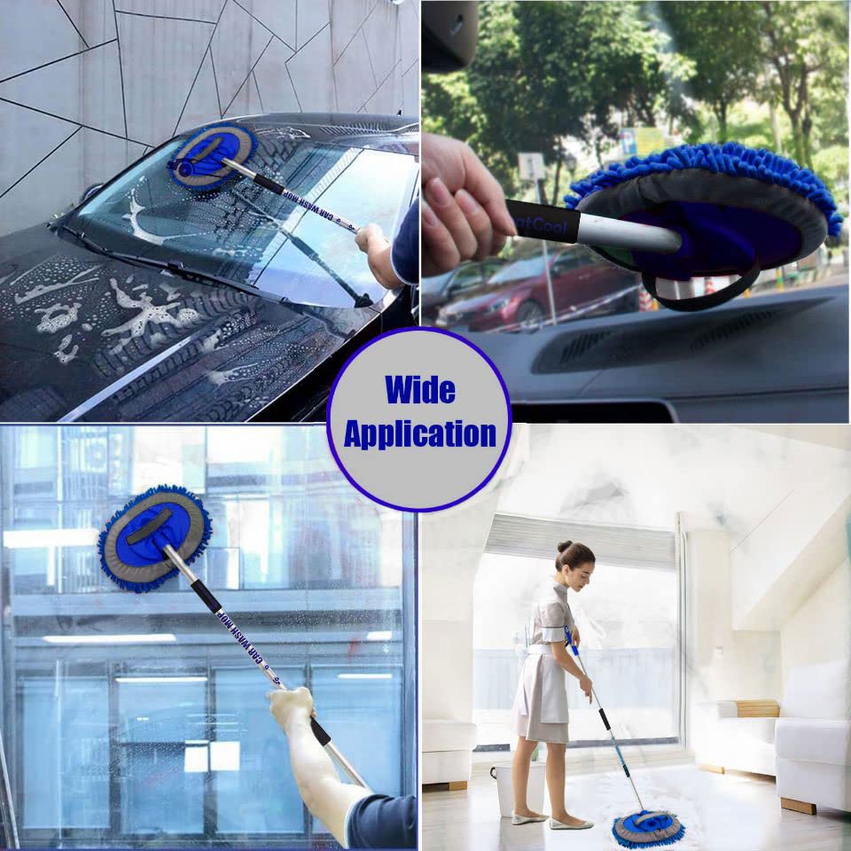 GreatCool chenille microfiber head absorbs water and removes dirt without scratching.