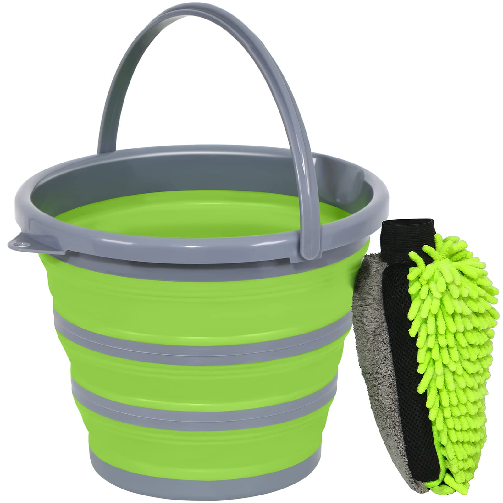 GreatCool collapsible 10L bucket ready for transport and storage.