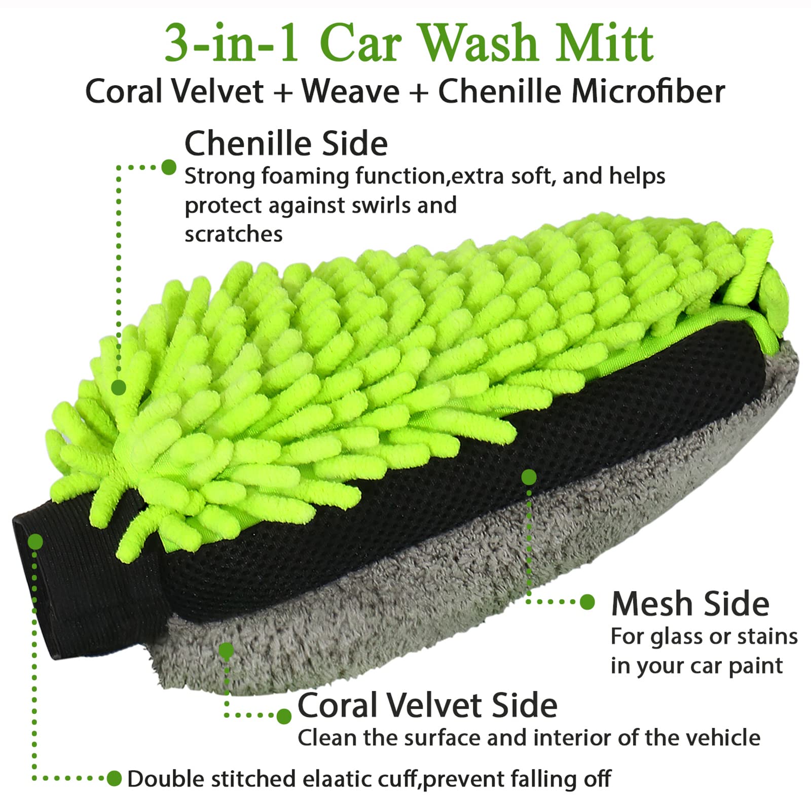 GreatCool weave microfiber side targets glass and hard stains.