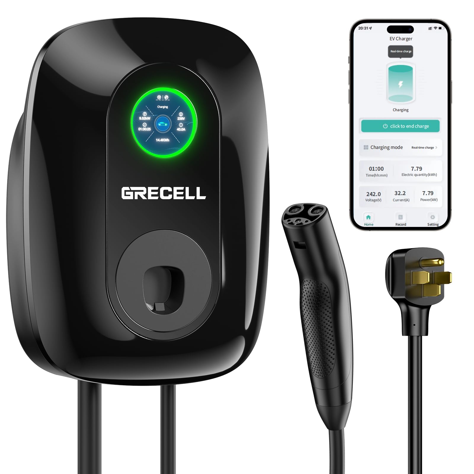 GRECELL wall charger for Tesla ensures seamless compatibility.