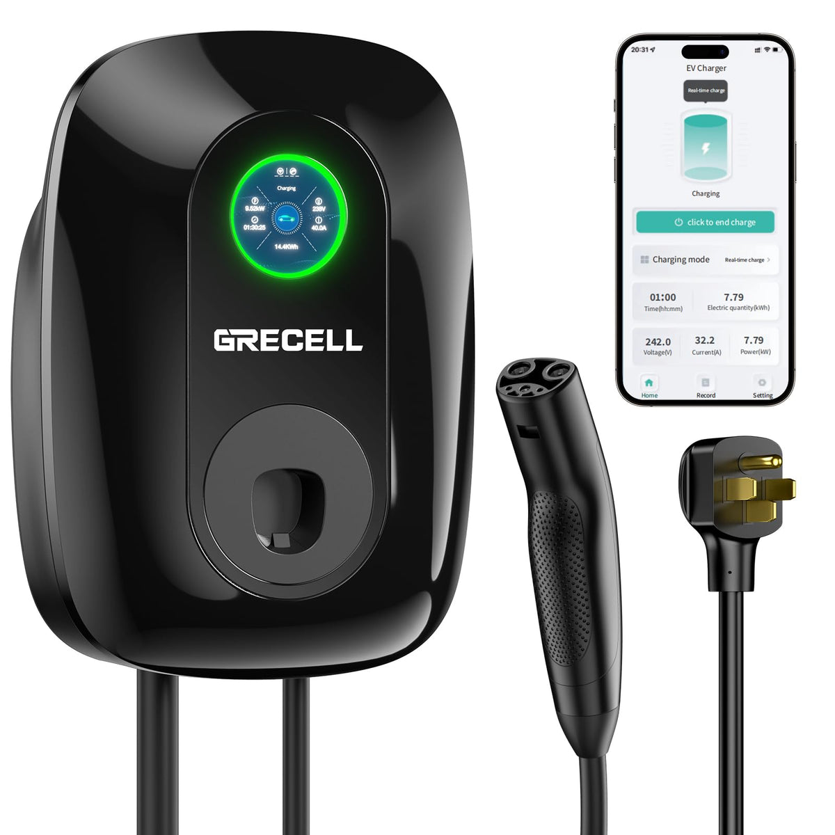 GRECELL wall charger for Tesla ensures seamless compatibility.