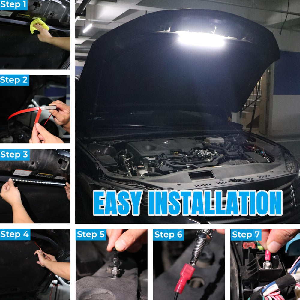 GreceYou 36cm LED strip installs with adhesive tape or ties.