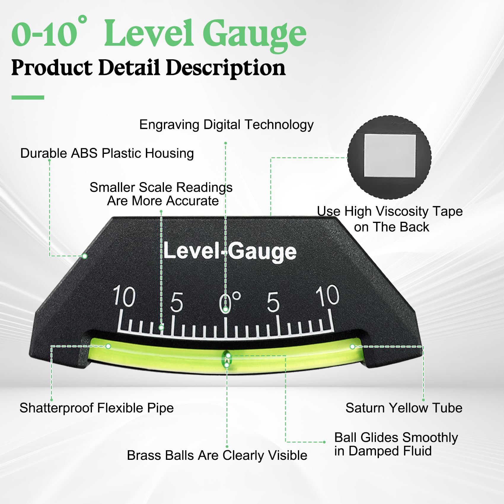 Green living brass inclinometer provides reliable tilt indication