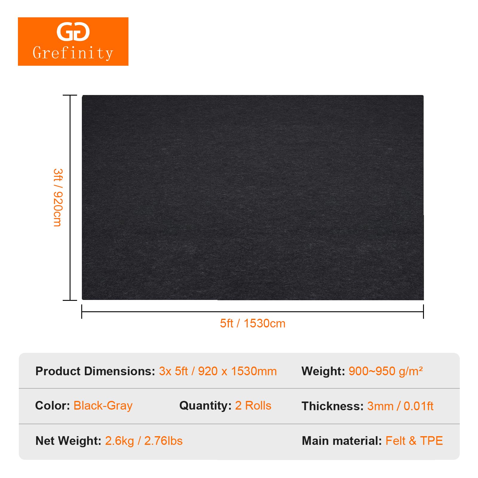 Grefinity mat placed under car for garage spill protection.