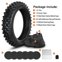 GREHUA 3.00-12 inner tube with straight valve stem close-up