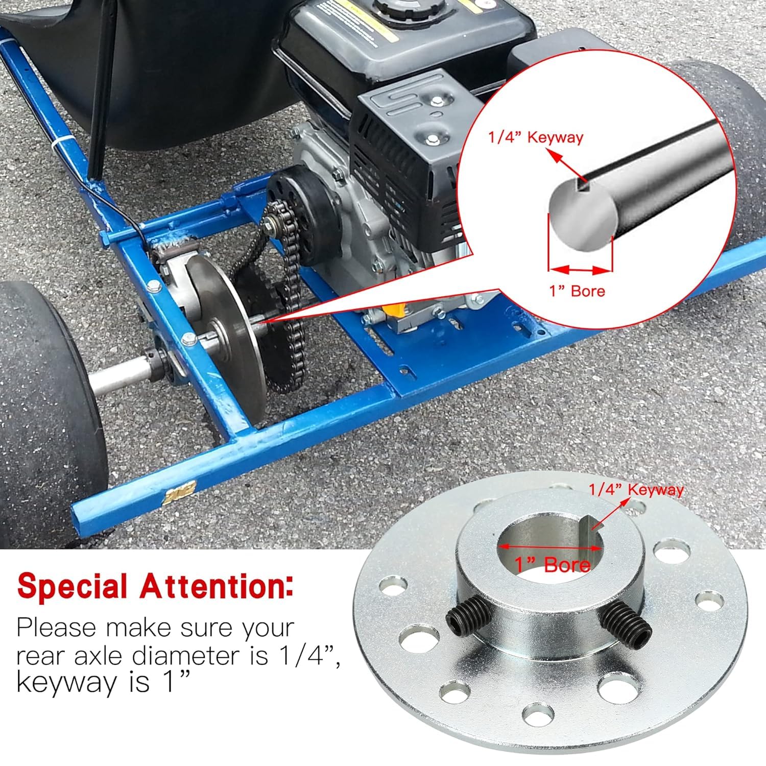 GREHUA axle key and keyway close-up showing precise fit for smooth operation.