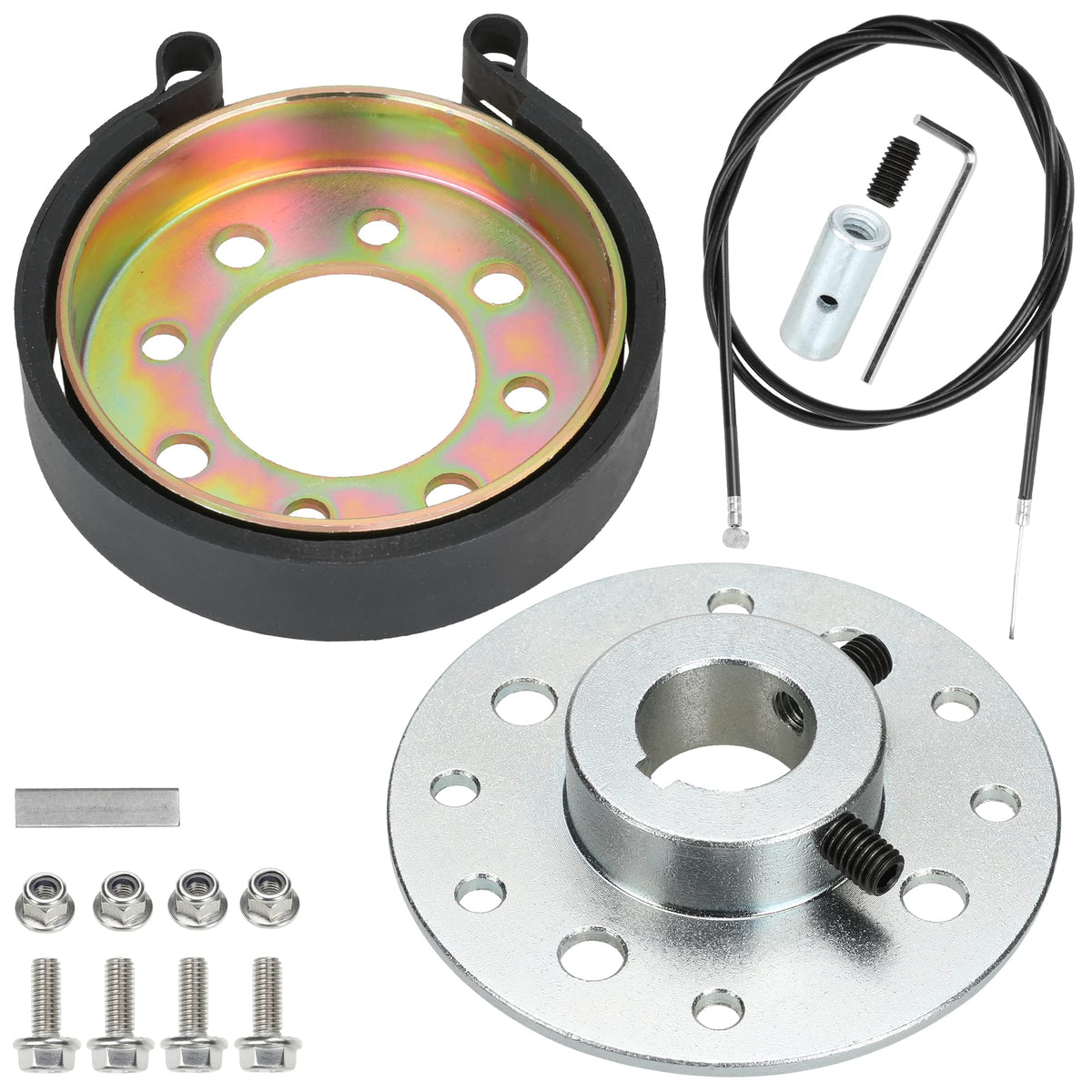 GREHUA go kart rear drum brake band with universal mounting holes.
