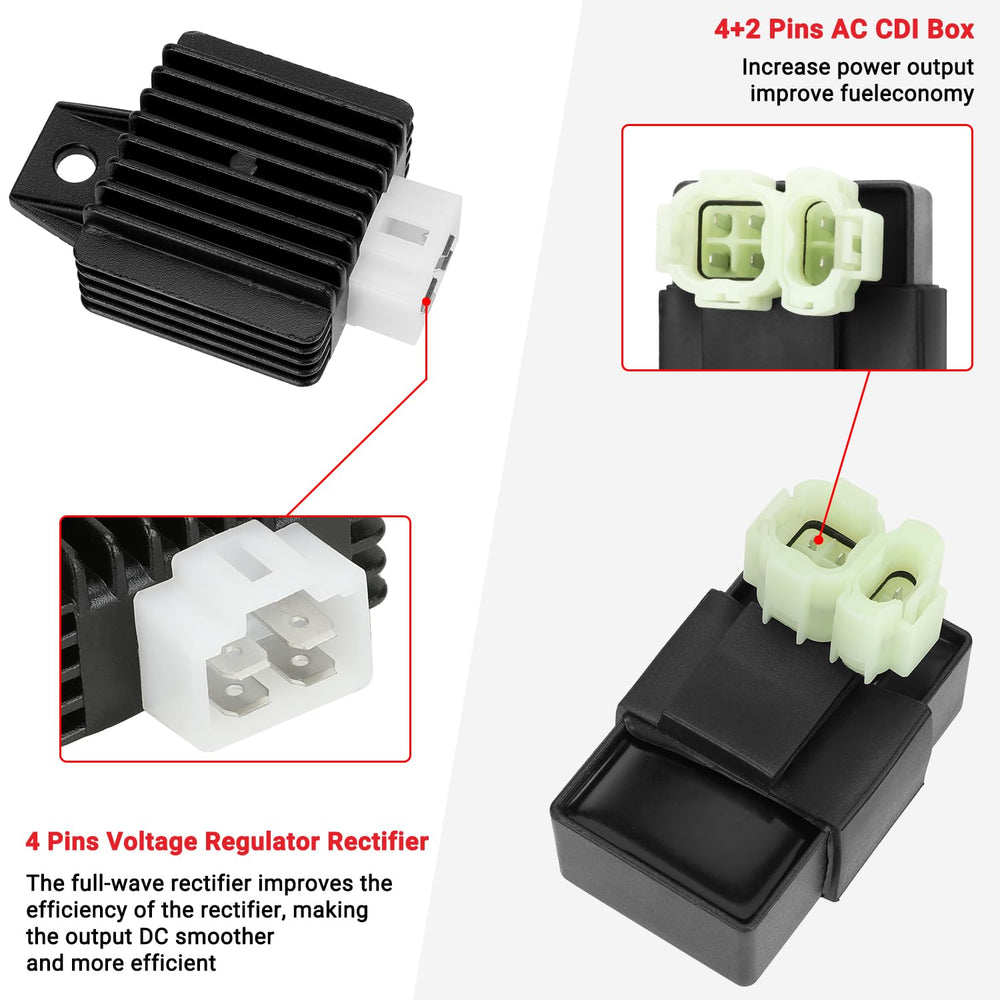 GREHUA rectifier regulator keeps scooter electrical system stable during rides.