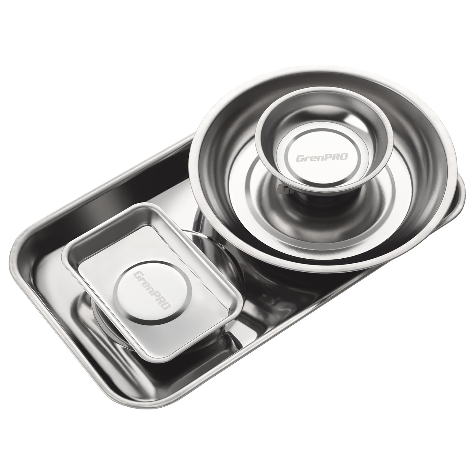 GRENPRO shallow magnetic tray with strong base for easy part collection.