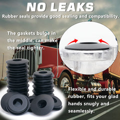 GREPSPUD rubber glad hand O-rings with curved bases for easy installation.